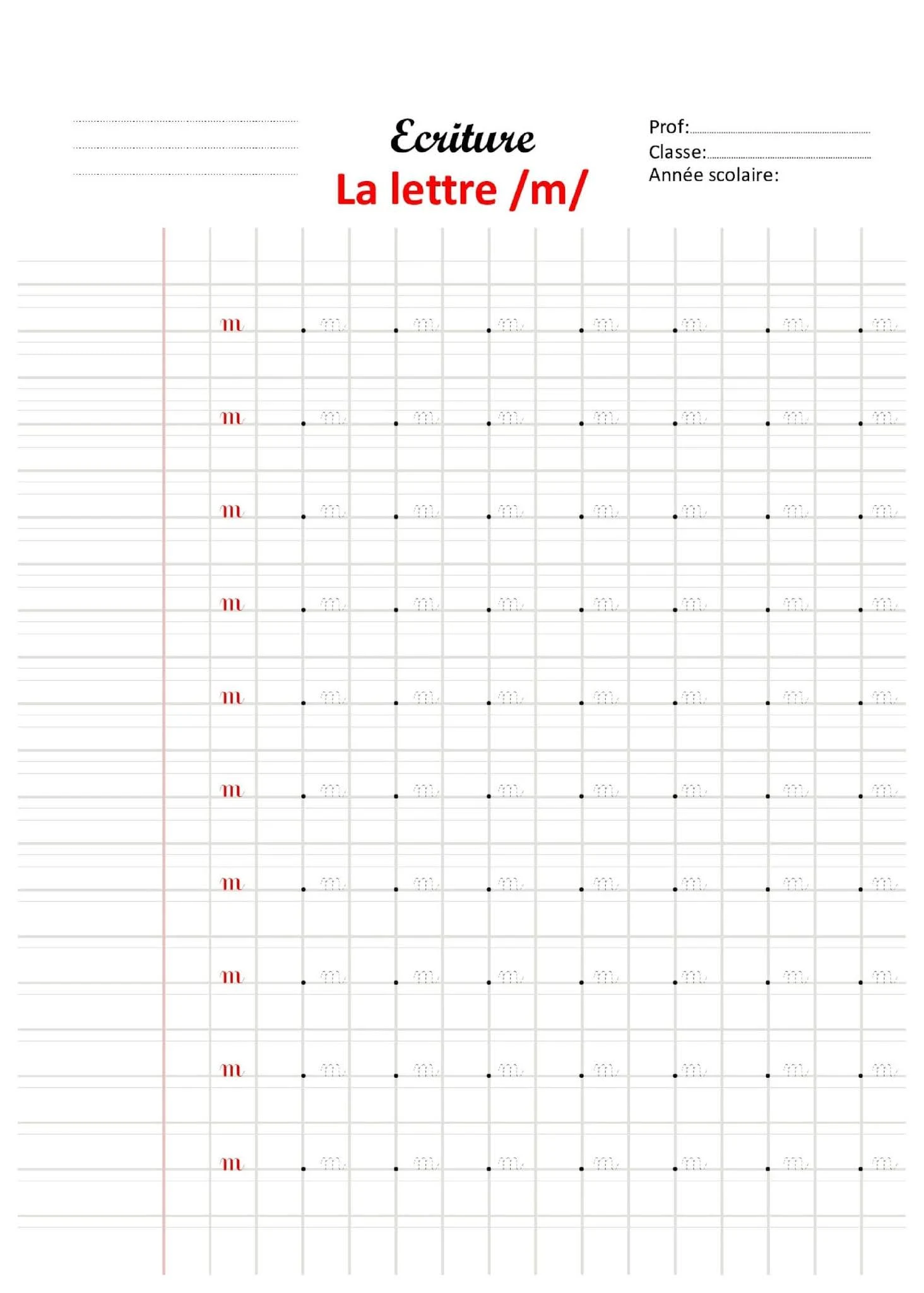 Ecriture La lettre /m/ PDF