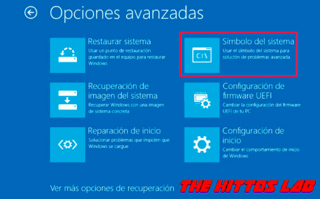 Símbolo del sistema en instalación Windows 10