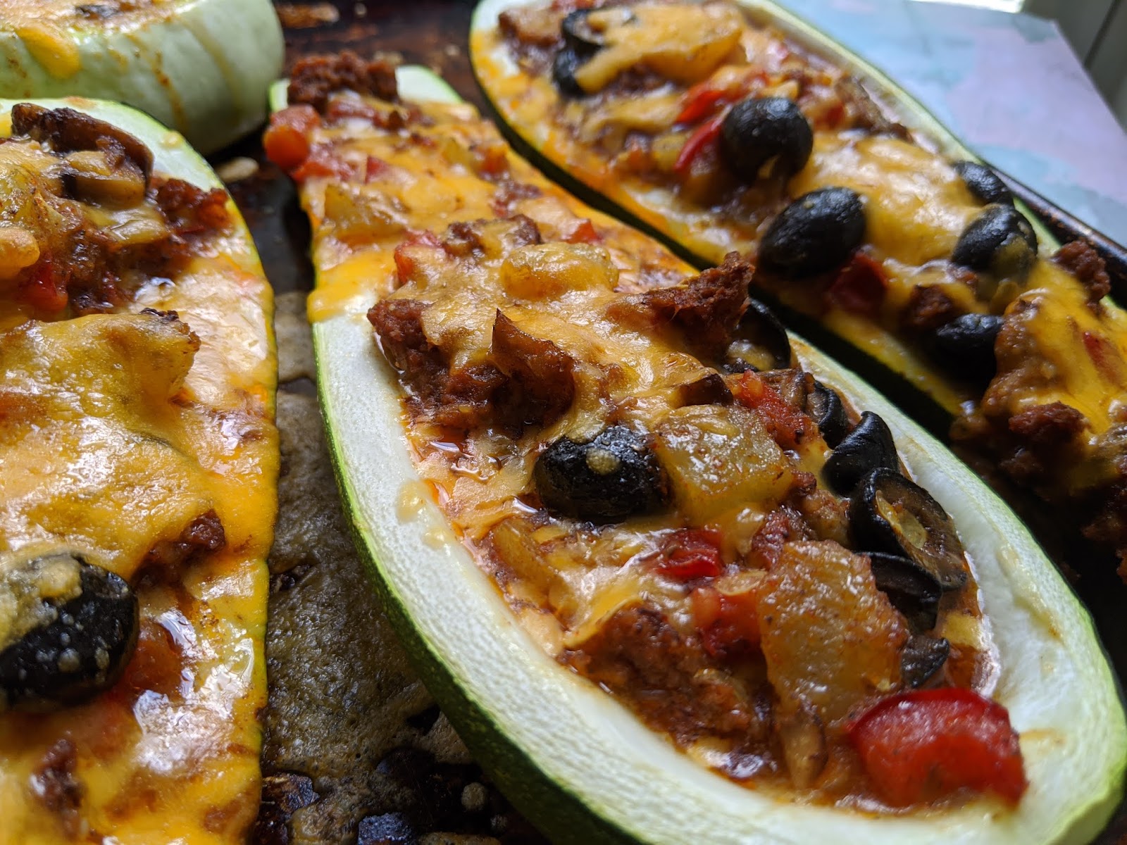 Taco Stuffed Zucchini and Patty Pan Squash