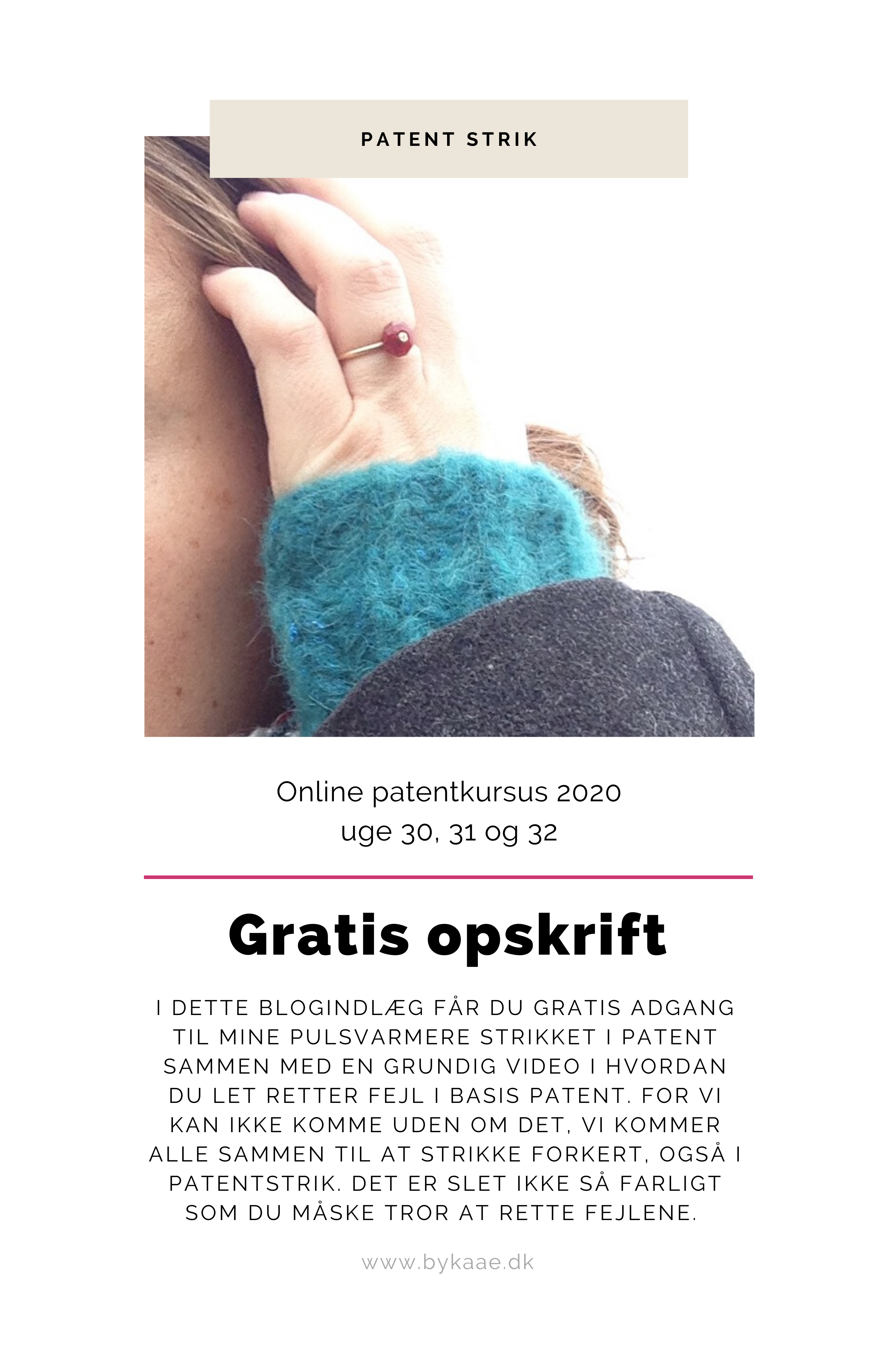 Kæreste reform Retfærdighed Knitting By Kaae: Lær at rette fejl i patent basis og få en gratis opskrift  på pulsvarmere i patentstrik