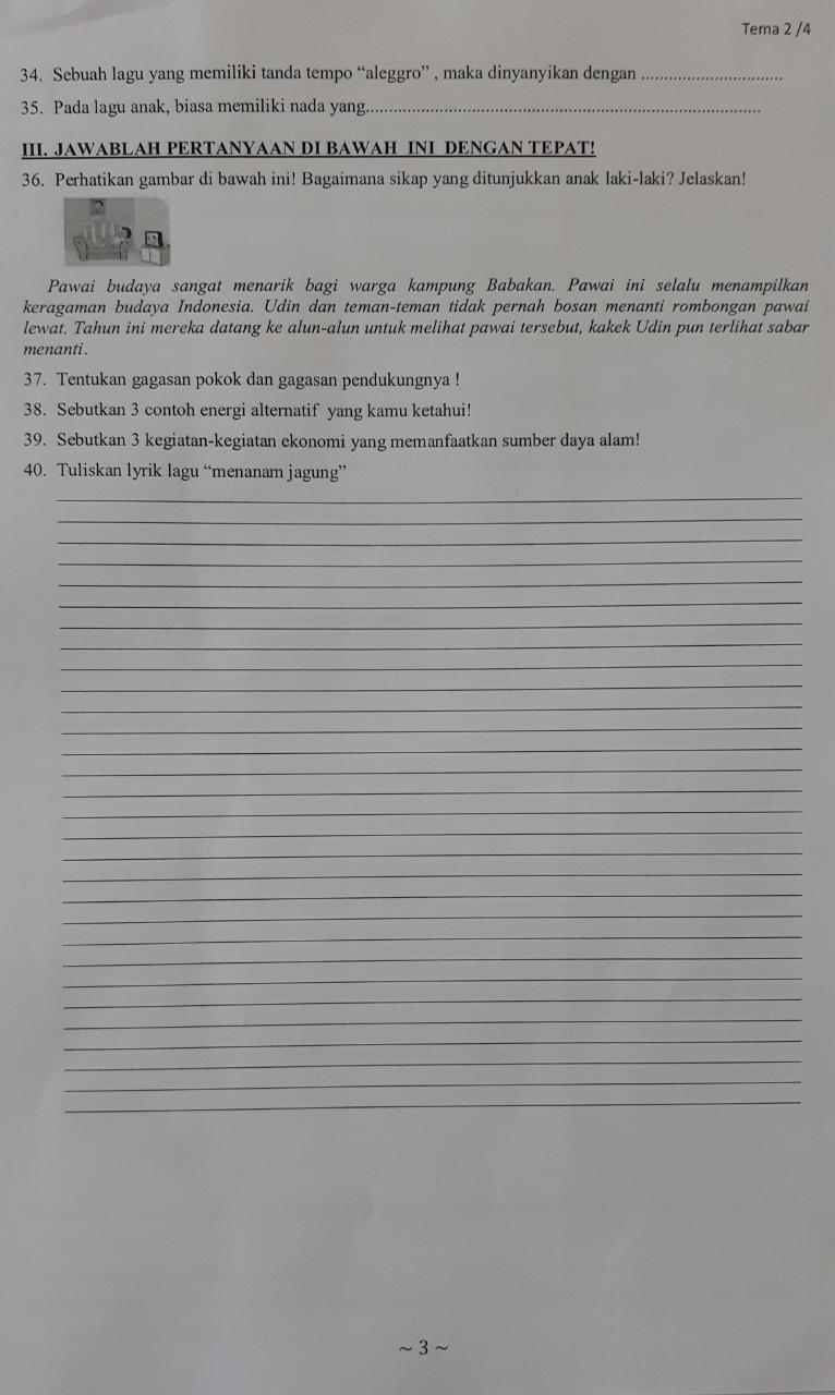 Contoh Soal Tema 2 Kelas 4 Semester Ganjil, Selalu