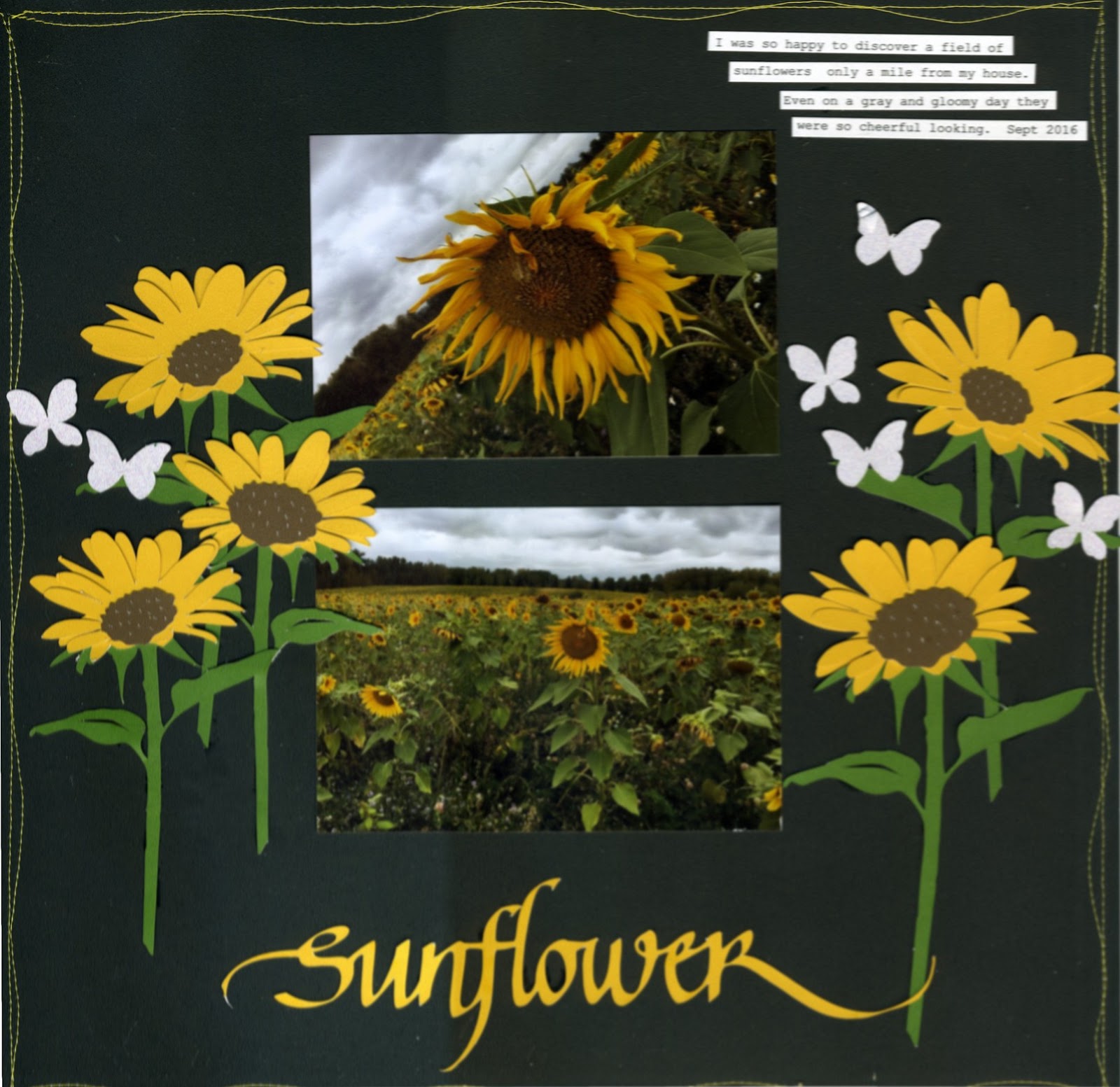 Quietfire Digital Sunflower Scrapbook Layout