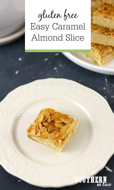 Easy Caramel Almond Slice Recipe - Gluten Free Dessert Recipes for High Tea