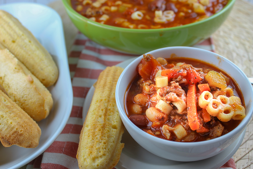 This Olive Garden Pasta Fagioli recipe will have you feeling like you just walked into the garden of olives! It's like an Italian version of chili with sausage, carrots, onion, celery, tomatoes, beans and so much more! It's a perfect copycat recipe and tastes exactly like the real thing. It's my favorite soup to make!