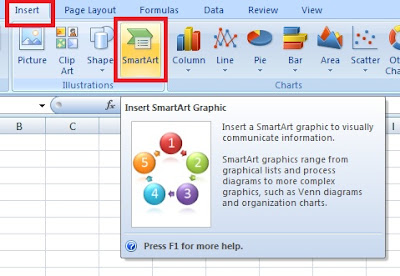 how to insert smartart graphic in excel
