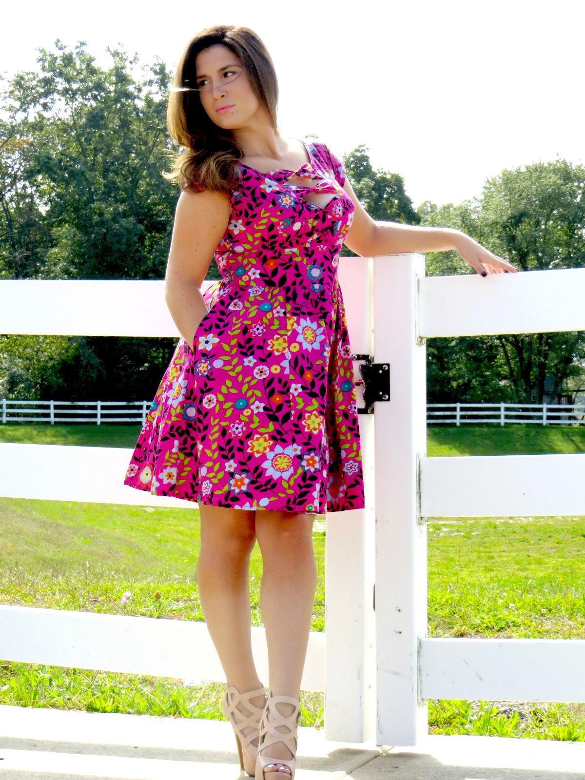 Beautifully Candid: Floral Bow Front Dress-Summer/Fall Transition Wear