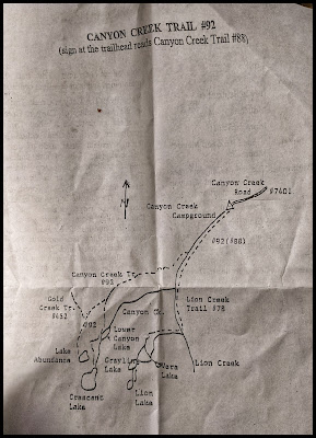 Map for Canyon Creek Trail #92 to Mountain Lakes Map for Canyon Creek Trail #92 to Mountain Lakes