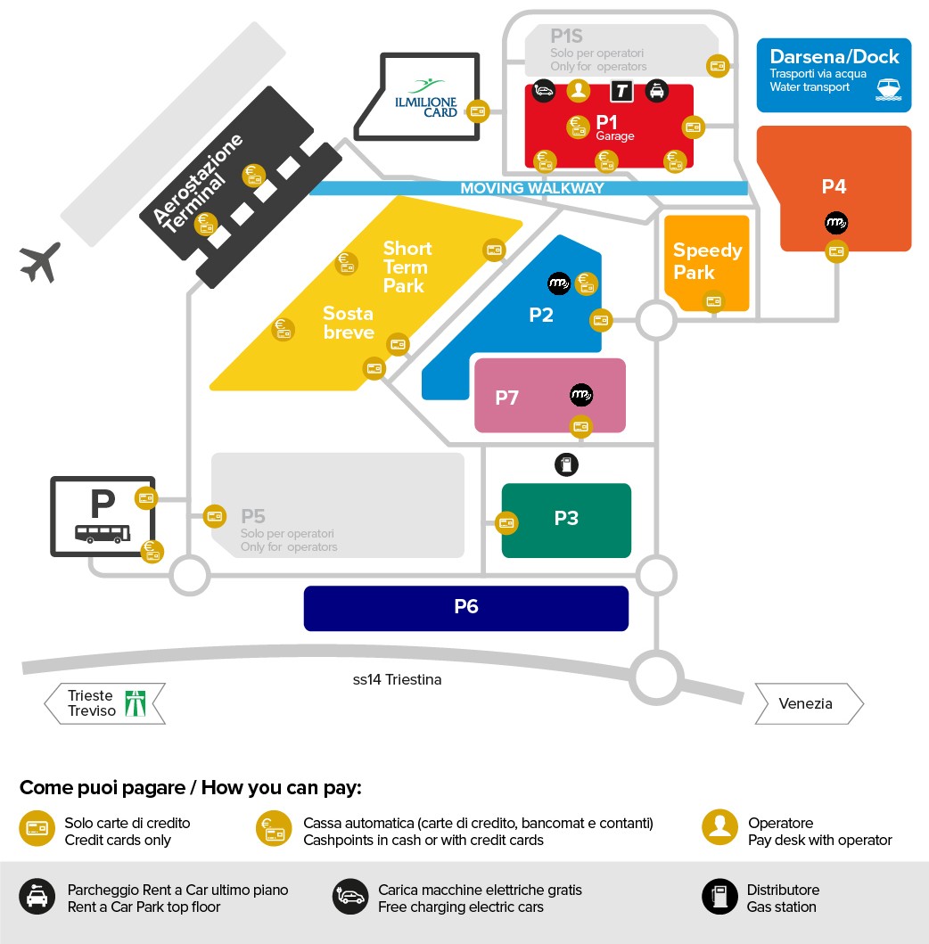 Come scegliere i parcheggi vicino all'aeroporto di Venezia Marco Polo