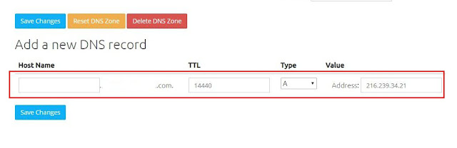 Menambah A Record Custom Domain Blogspot