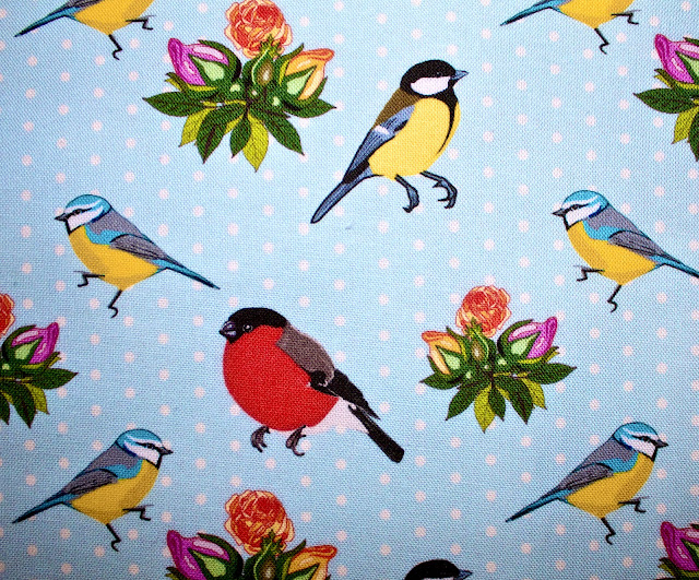 fabric, custom, birds, roses, polka dots