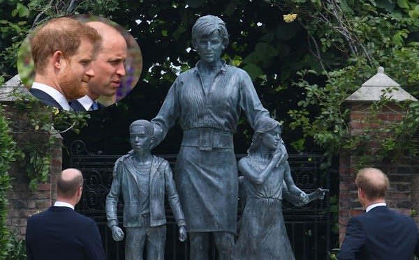  Así fue el encuentro de William y Harry en inauguración de estatua de Lady Di
