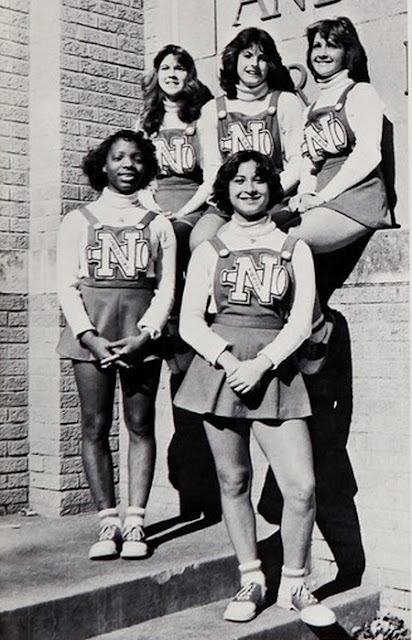 B&W Photographs of Cheerleaders in 1960s - 70s ~ vintage 