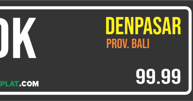 Kode Plat Kendaraan Kota Denpasar Plat Nomor