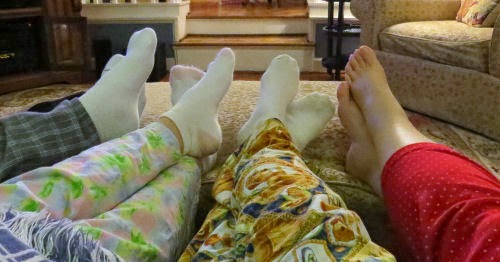 pajama clad legs