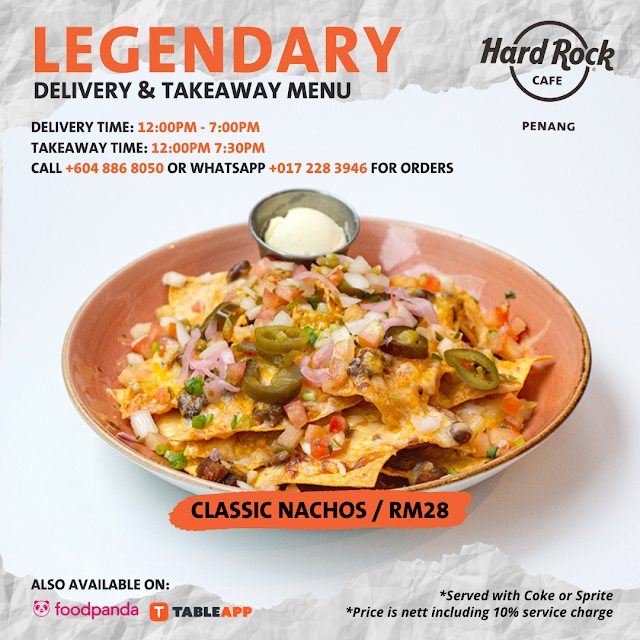 Delivery & Takeaway Menu from Hard Rock Cafe Penang!