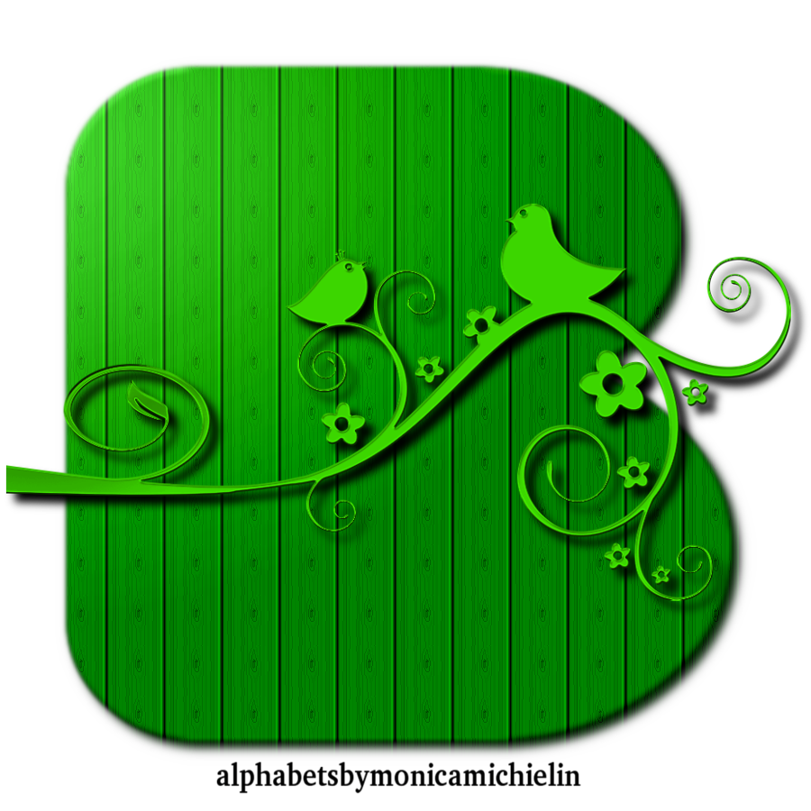 M. Michielin Alphabets GREEN BIRD ALPHABET PNG