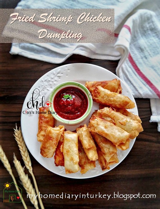 Indonesian style Fried Shrimp Chicken Dumpling / Lumpia Ayam Udang Goreng| Çitra's Home Diary . #dumpling #shrimpdumpling #chickendumpling #Indonesisch #Indonesianfoodrecipe #foodphotography #Asiancuisine #dumplingsauce #lumpiaudang #snackandappetizeridea