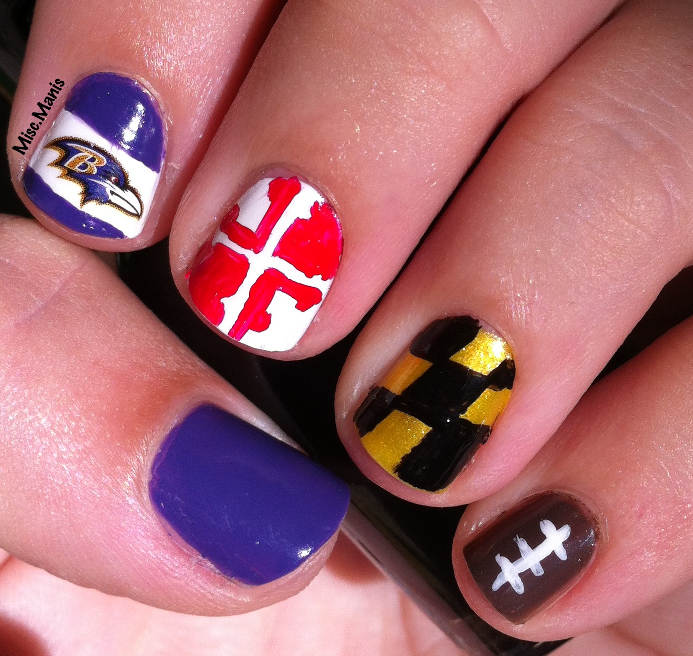 Miscellaneous Manicures Baltimore Ravens Nails Week 7 Maryland Pride