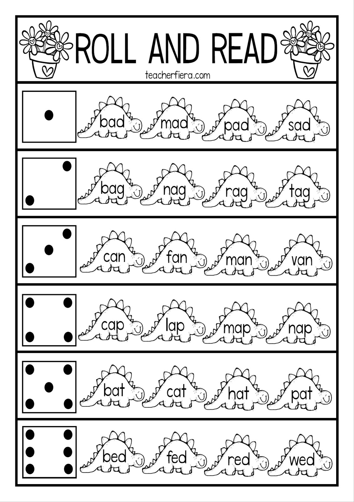 ROLL AND READ (BASED ON THE EASY PEASY WORD FAMILIES