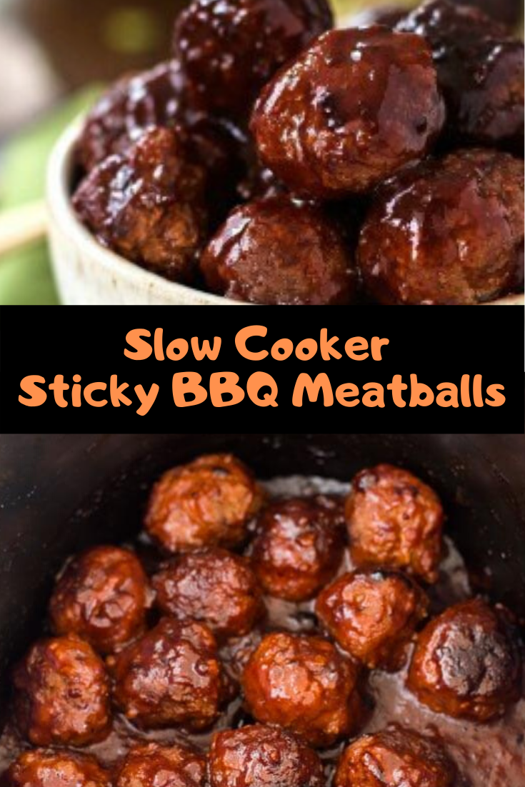 Slow Cooker Sticky BBQ Meatballs