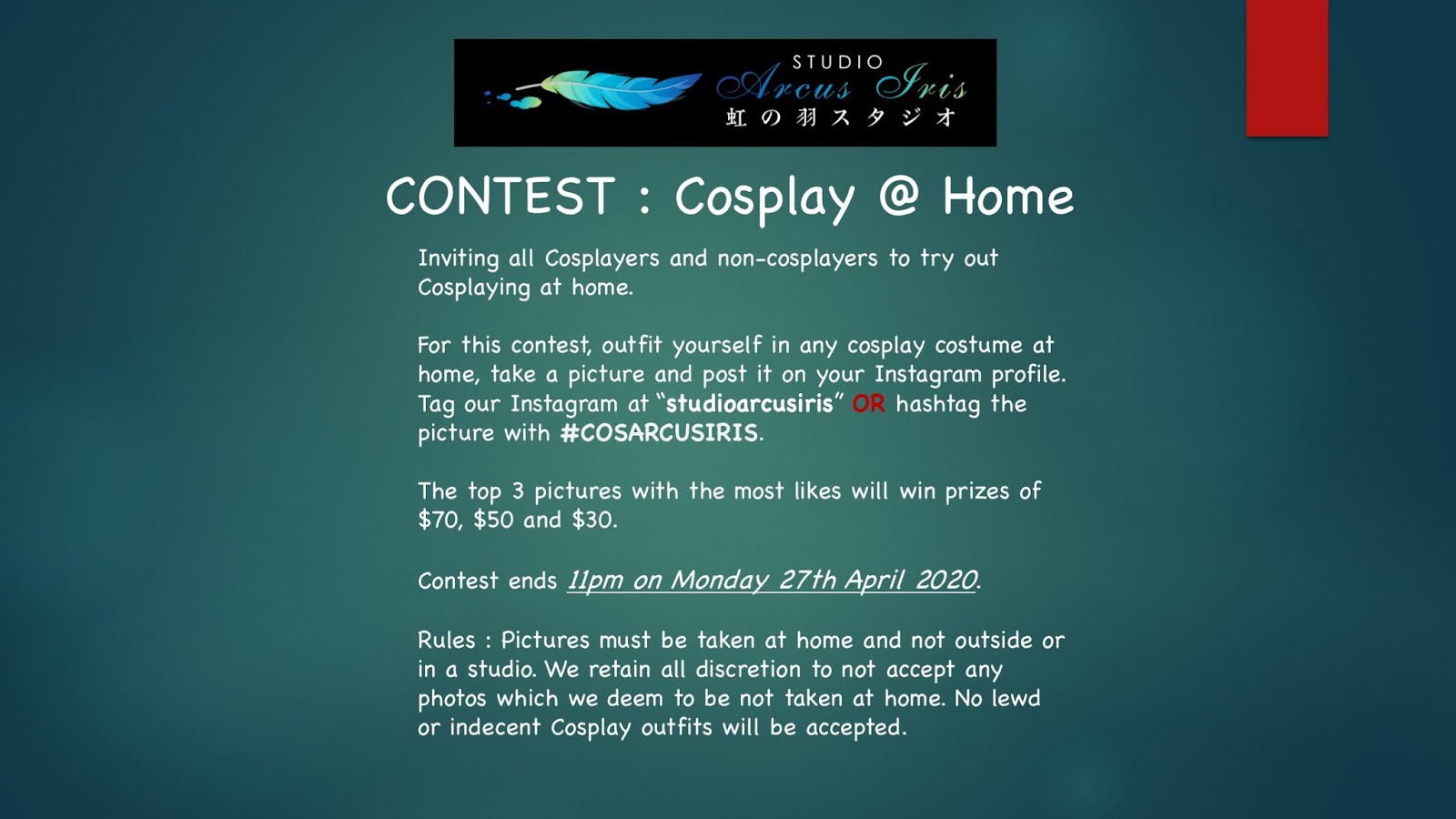 Cosplay Contest for April 2020