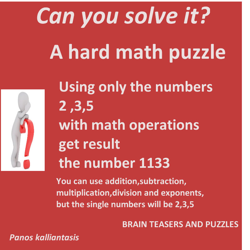 Brain teasers and puzzles A hard calculation puzzle