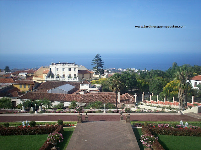 Mirando al océano desde el jardín.