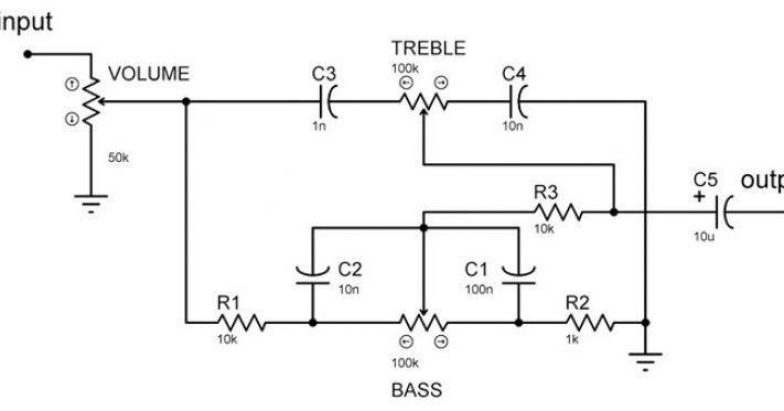 Skema Rangkaian Tone Control Pasif + Layout PCB