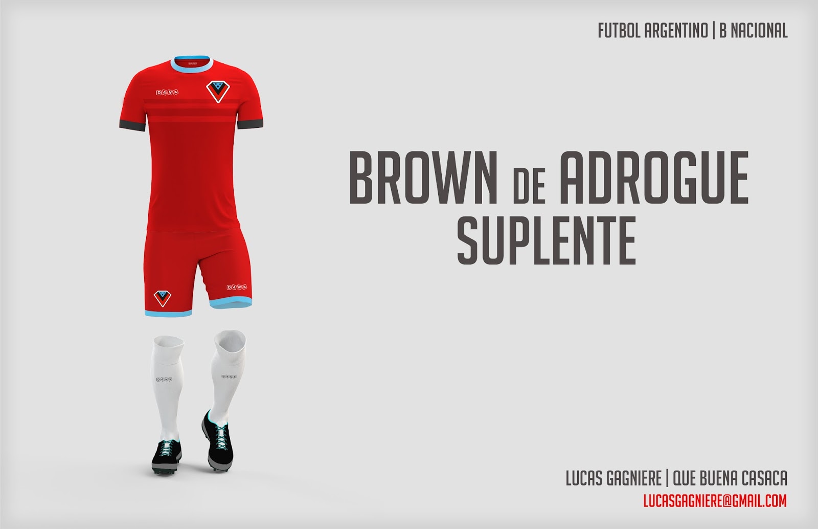 Diseño de camisetas de Futbol BROWN DE ADROGUE B NACIONAL ARGENTINA