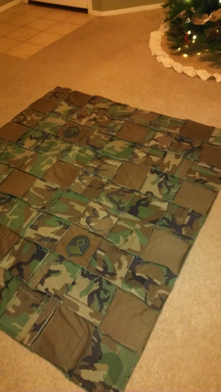 Crafty Camper Girl Camo Rag Quilt 3 (Military Memory Quilt)