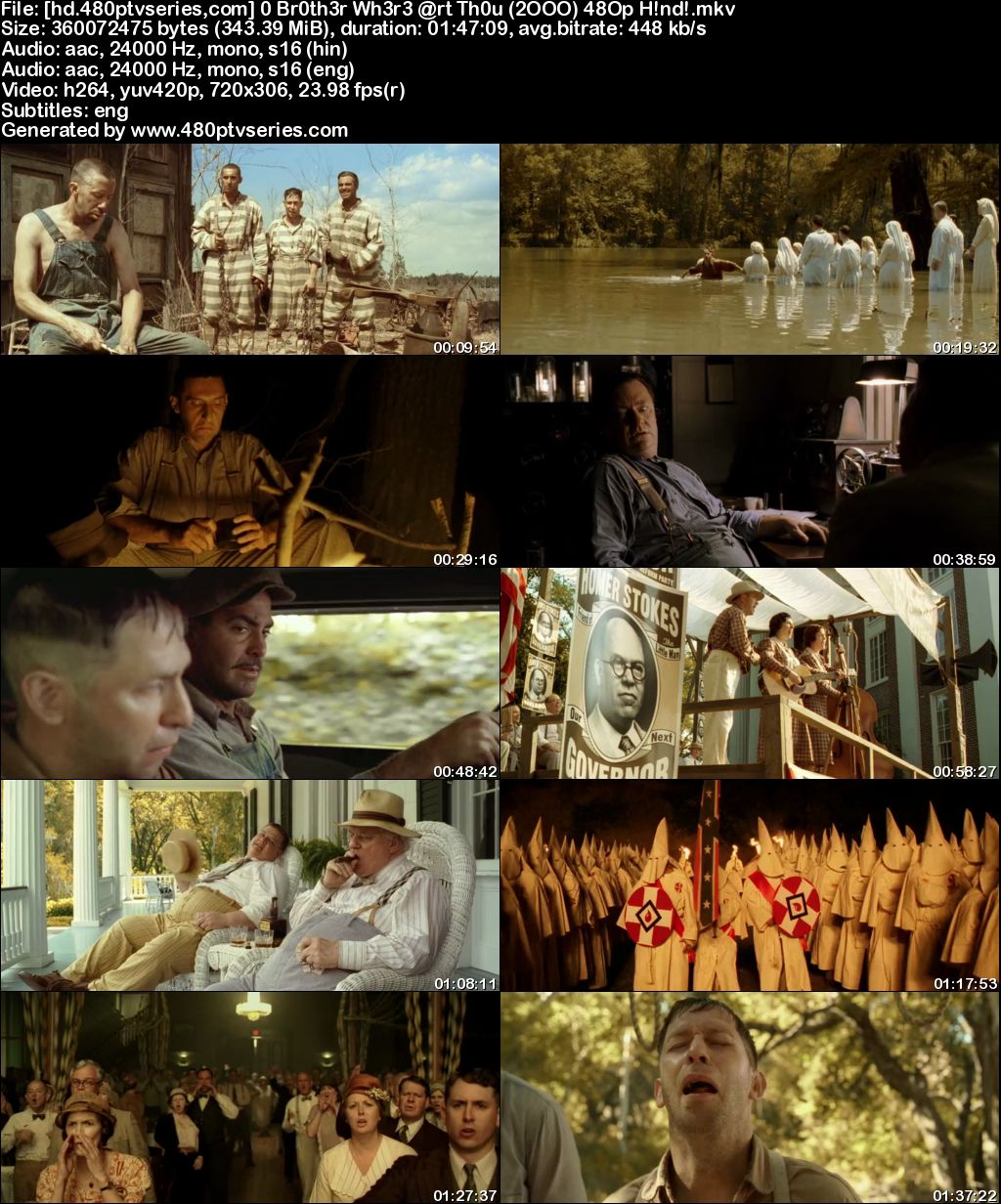 O Brother Where Art Thou? (2000) 350MB Full Hindi Dual Audio Movie Download 480p Bluray Free Watch Online Full Movie Download Worldfree4u 9xmovies