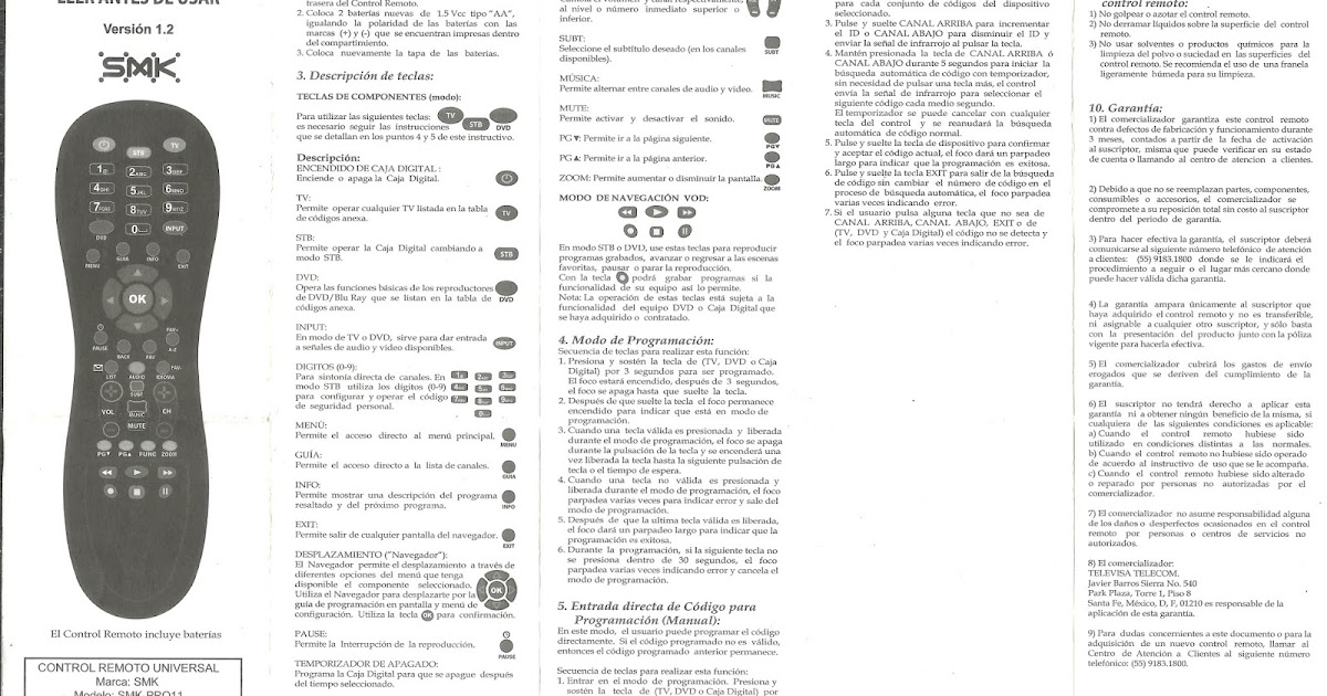 Configurar Control SMKPRO11 izzi Configurar control izzi SMKPRO11