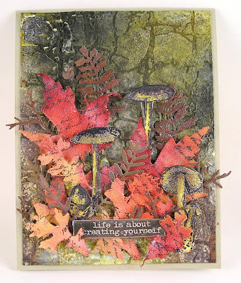 Sizzix Fall Foliage Stampers Anonymous Tiny Toadstools Stampers Anonymous Layering Stencil Decayed For The Funkie Junkie Boutique