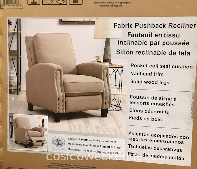 Costco 1335614 - Furnish your home with the comfortable Fabric Pushback Recliner