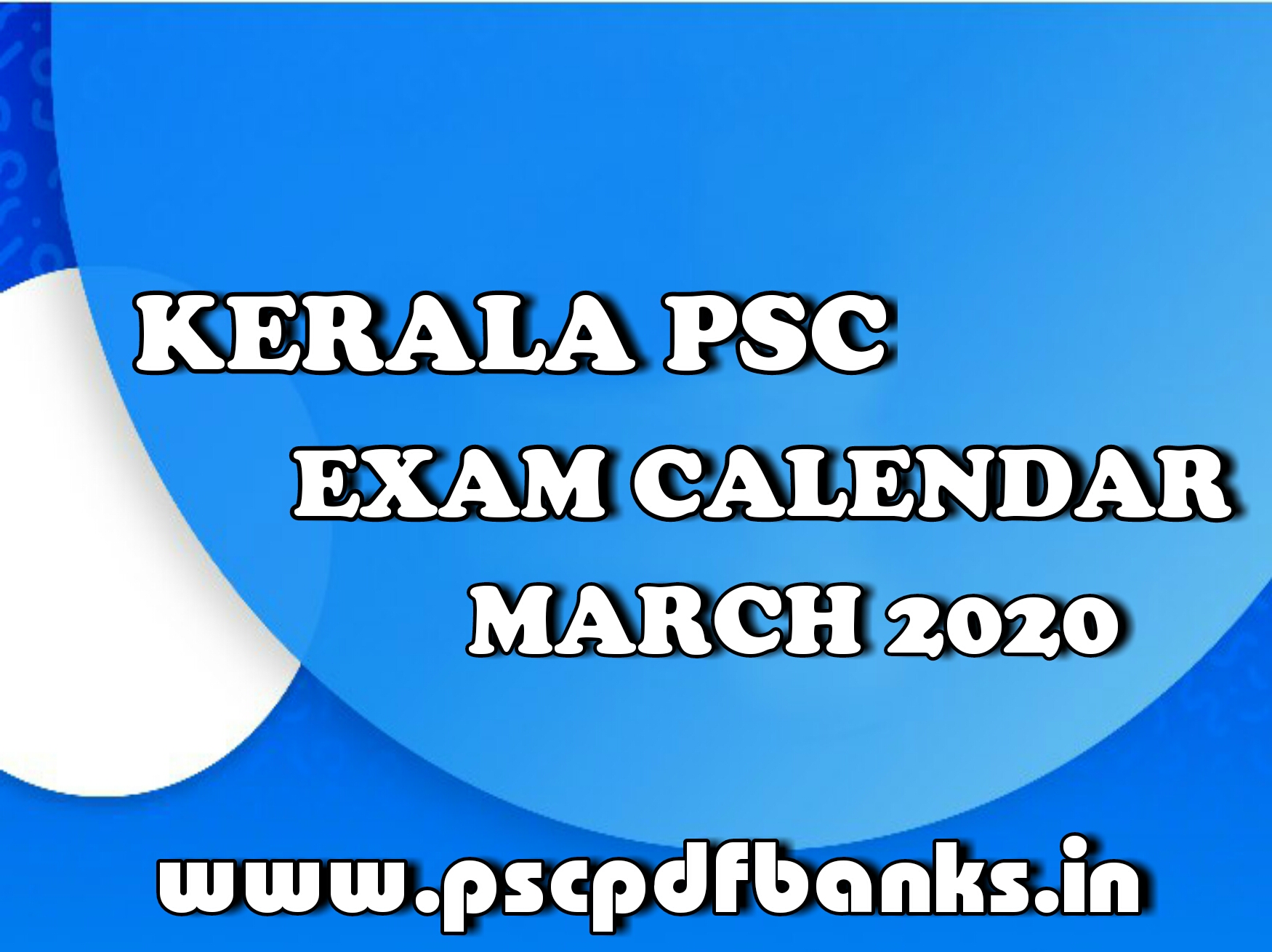 Kerala PSC Examination Timetable for March 2020 PSC PDF BANK