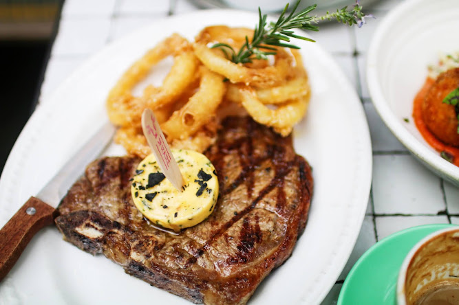 Medium Rare Steak at The Potting Shed