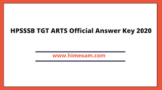HPSSSB TGT ARTS Official Answer Key 2020