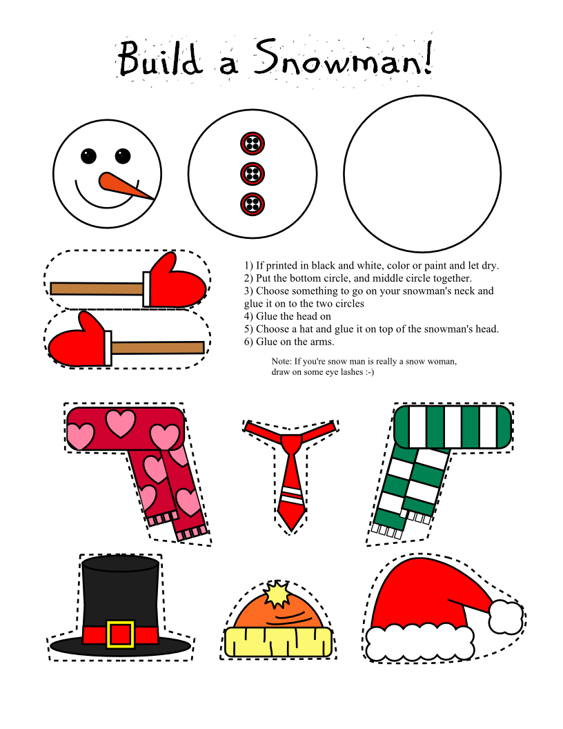 Smarty Pants Fun Printables Printable Snowman And Snow Woman Arts And 