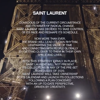 Cancelación oficial de los eventos de 2020 de Saint Laurent saint-laurent-cancels-2020-show