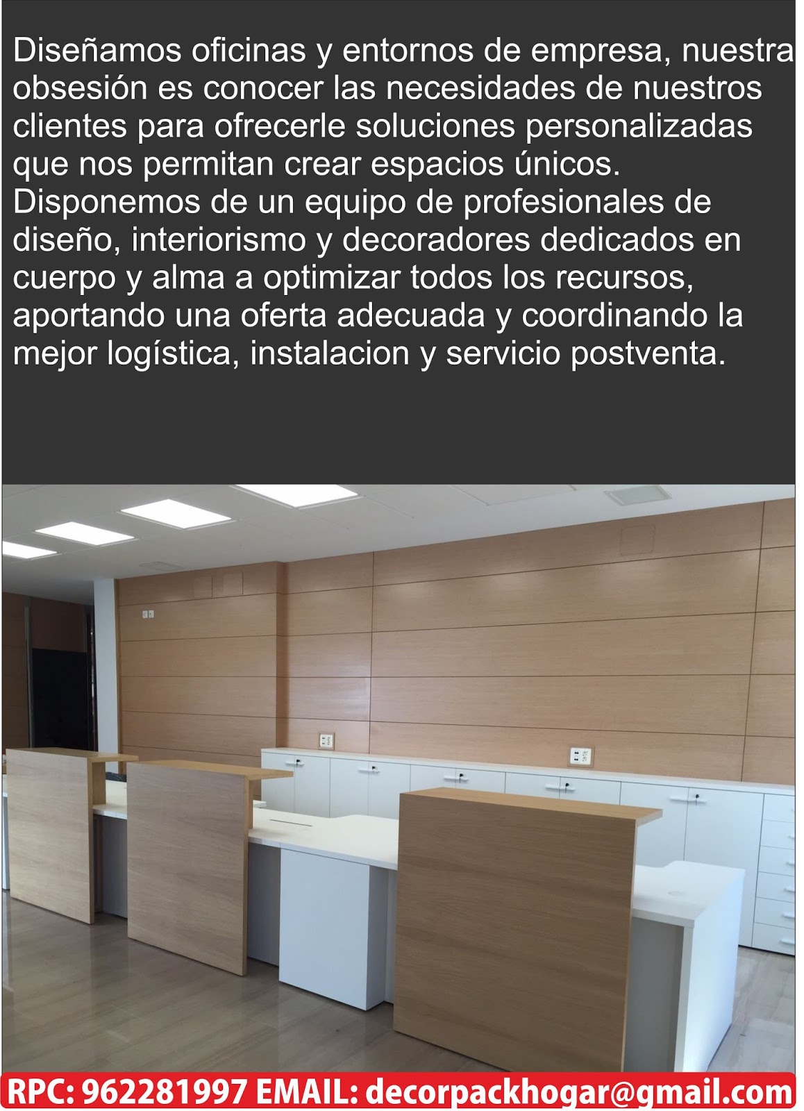 DISEÑOS FABRICACION DE CLOSET COCINA Y MUEBLES DE OFICINA RPC