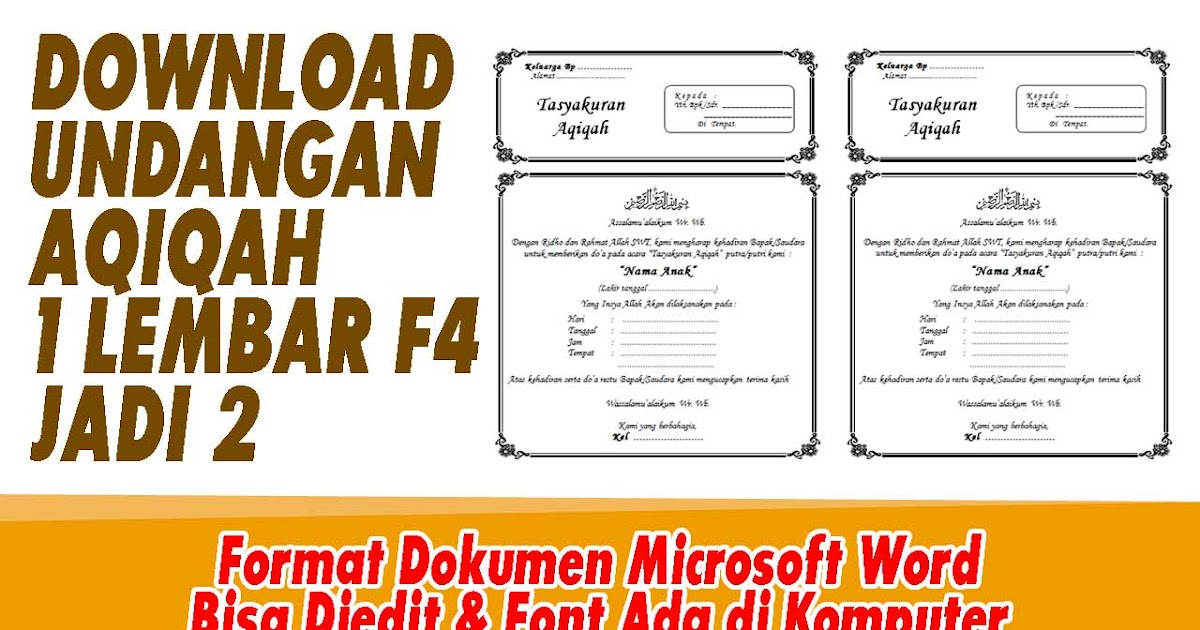 Download Undangan Aqiqah Format Microsoft Word Download Undangan Aqiqah Format Microsoft Word