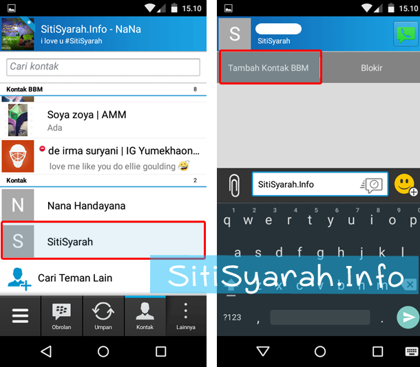 Tambah Kontak tanpa PIN BBM