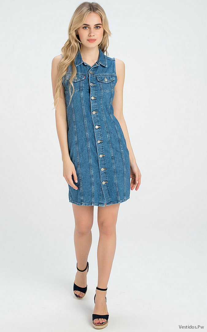 +30 [FOTOS] Vestidos de Mezclilla Con tenis, Cortos, Largos Y para Gorditas Vestidos Moda