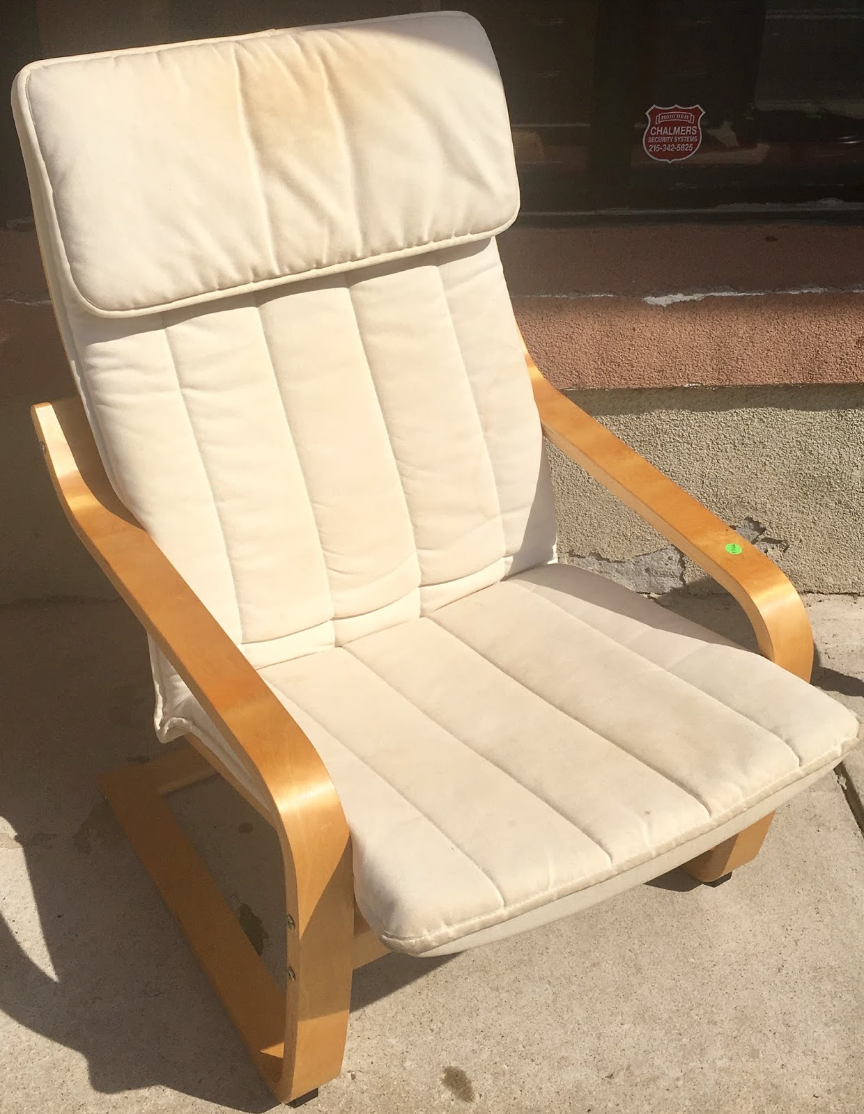 Uhuru Furniture & Collectibles: IKEA POÄNG Chair with Off White Cushion -  $35 Warehouse SOLD