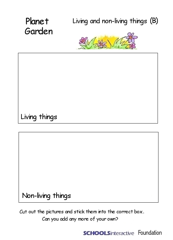 Learning Inspiration: Worksheet for living things and non living things