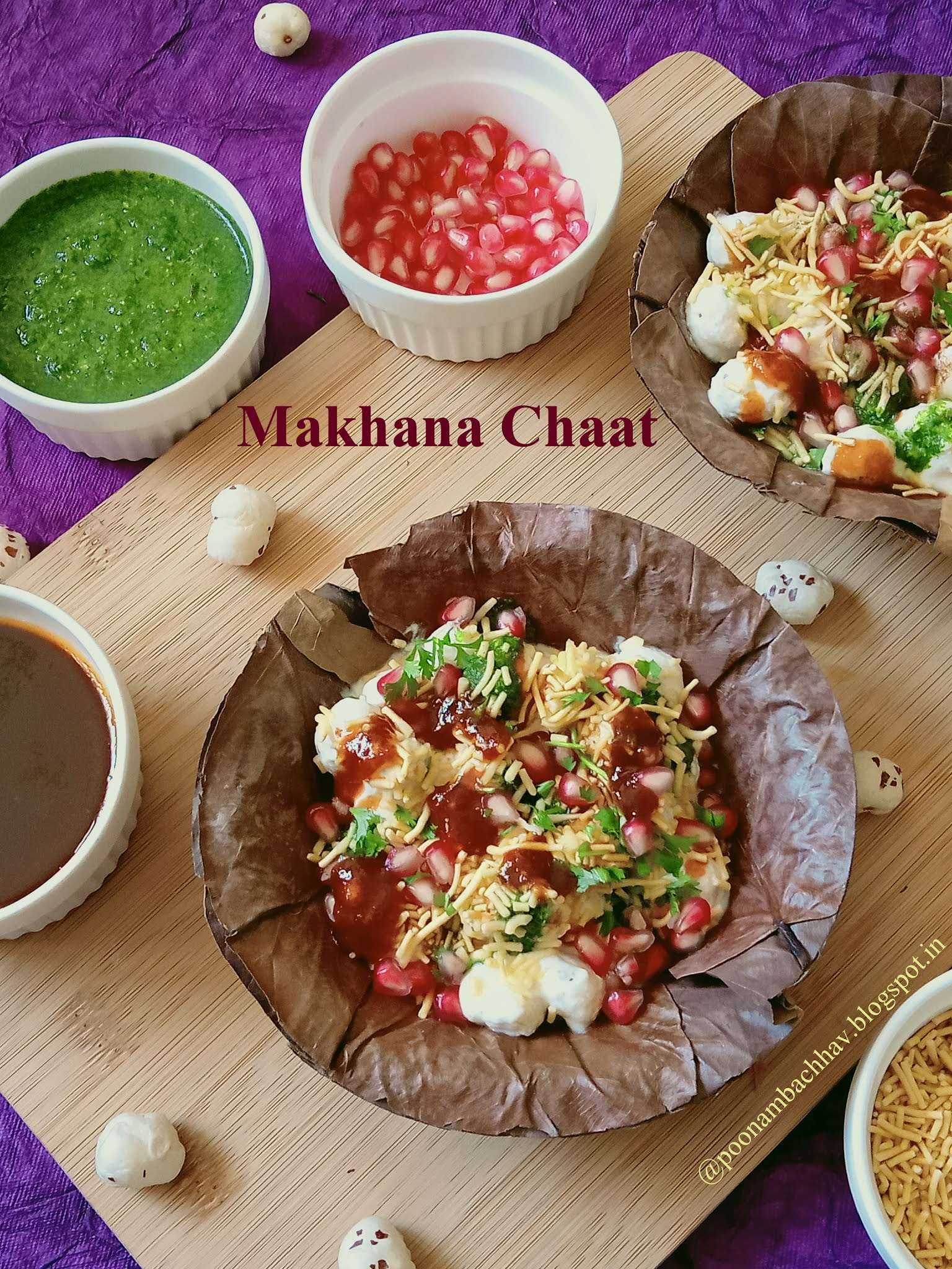 Annapurna Makhana Chaat Recipe / Roasted Fox Nuts in Yogurt Sauce