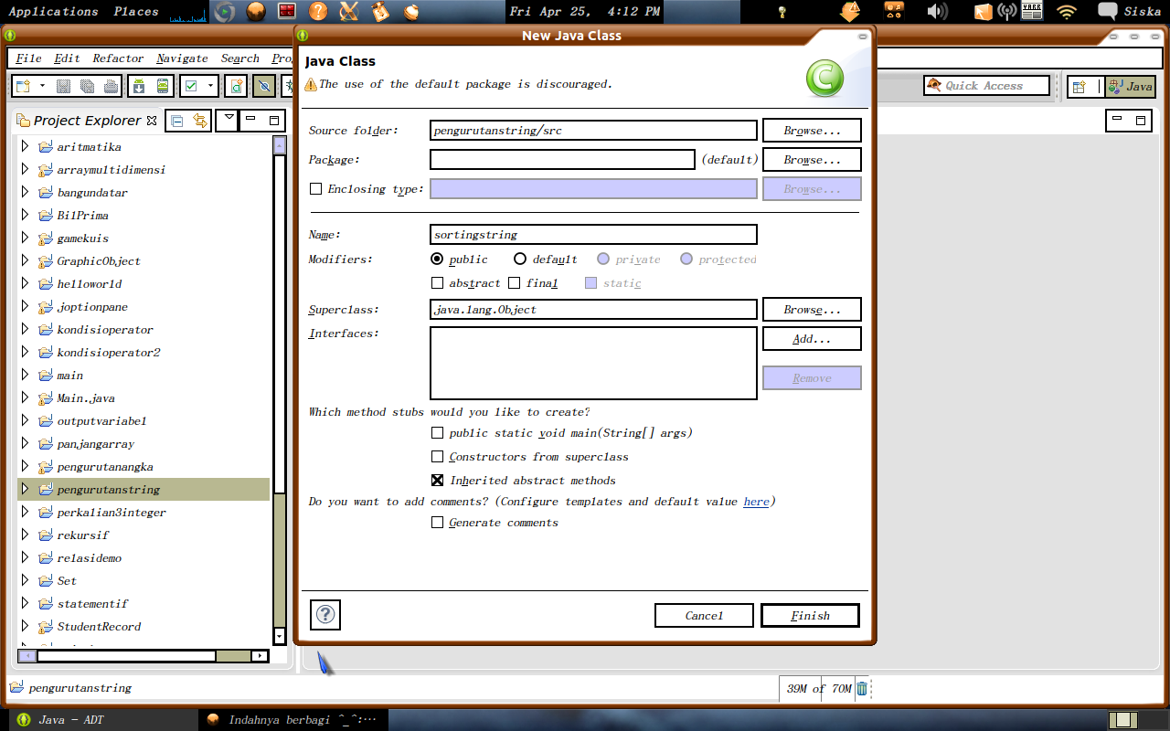 Java Programming: Contoh Program Java Pengurutan String