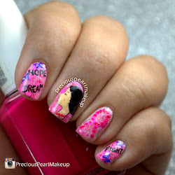 breast cancer awareness nails pink manicure