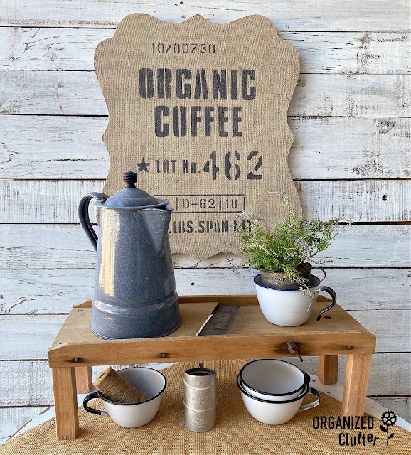 Photo of organic coffee burlap sign