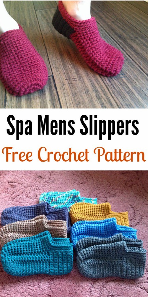 Spa Mens Slippers - Free Pattern 